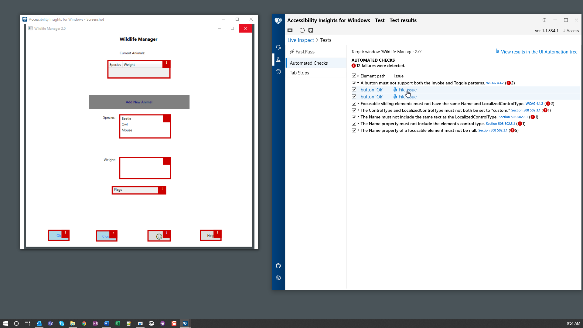 Screenshot showing the "Automated Checks" tree grid with one rule expanded